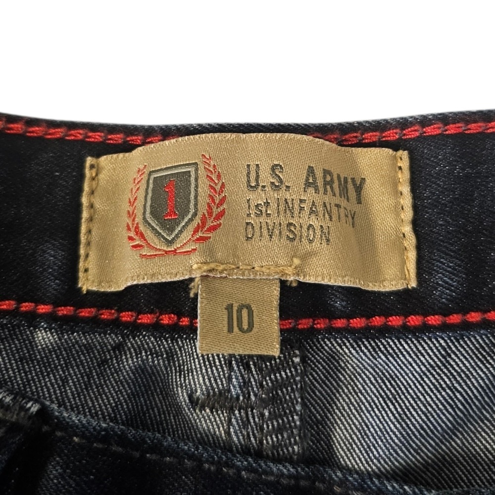 U.S. Army 1st Infantry Division Women's Dark Blue Wash Jeans Size 10 Big Red One